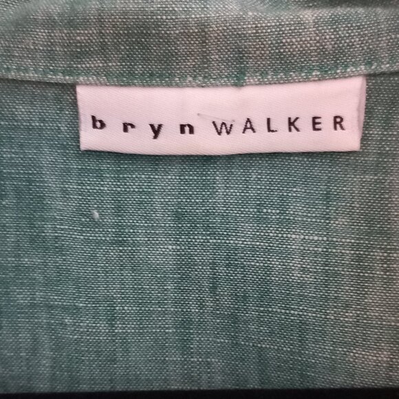 BRYN WALKER turquoise linen oversized jacket - Picture 2 of 9